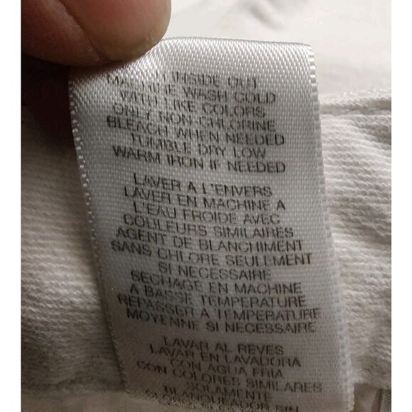 Michael Kors Women Size 10 Mid Rise Flared Leg White Denim Jeans Silver Accents - Picture 14 of 16